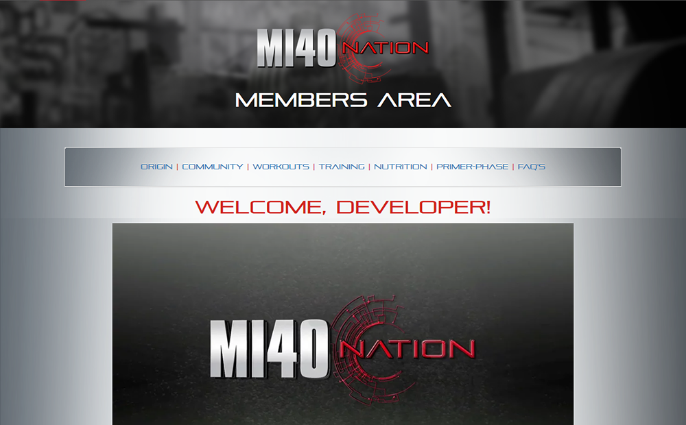 membership area screenshot